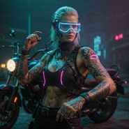 AI画像_サイバーパンクバイカー2