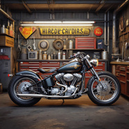AI画像_ガレージカスタムバイク1